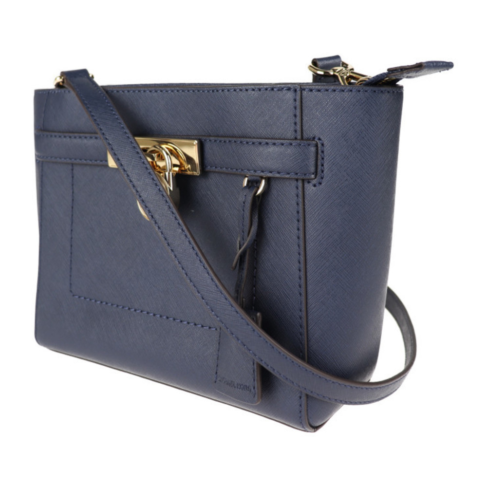 Michael Kors Hamilton Traveler Medium Shoulder Bag 35F7GHXM2L PVC Navy Cadena - Picture 2 of 9
